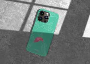 Free iPhone 14 Pro Back Cover Matt Case Mockup PSD PSD