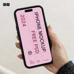 Free iPhone 14 Pro in Hand Mockup