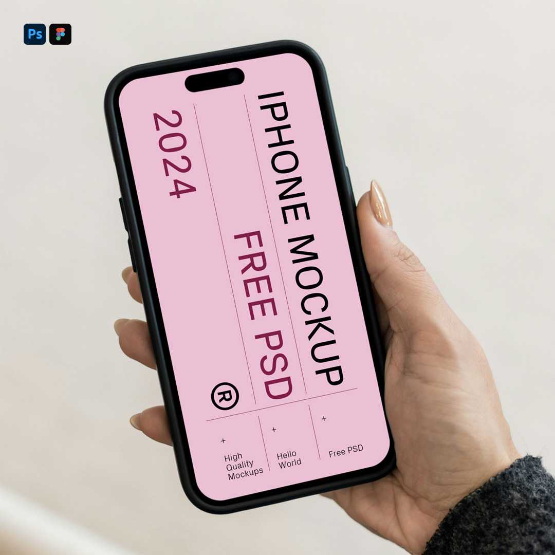 Free iPhone 14 Pro in Hand Mockup