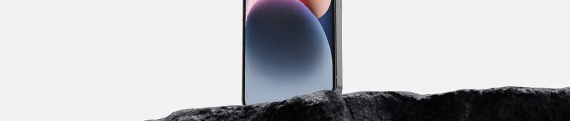 Free iPhone 14 Pro Max Mockup PSD On Rock
