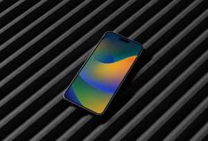 Free iPhone 14 Pro Max Mockup PSD Perspective View