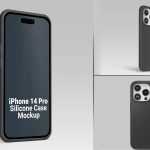 Free iPhone 15 & 14 Pro Silicon Case Mockup PSD Set