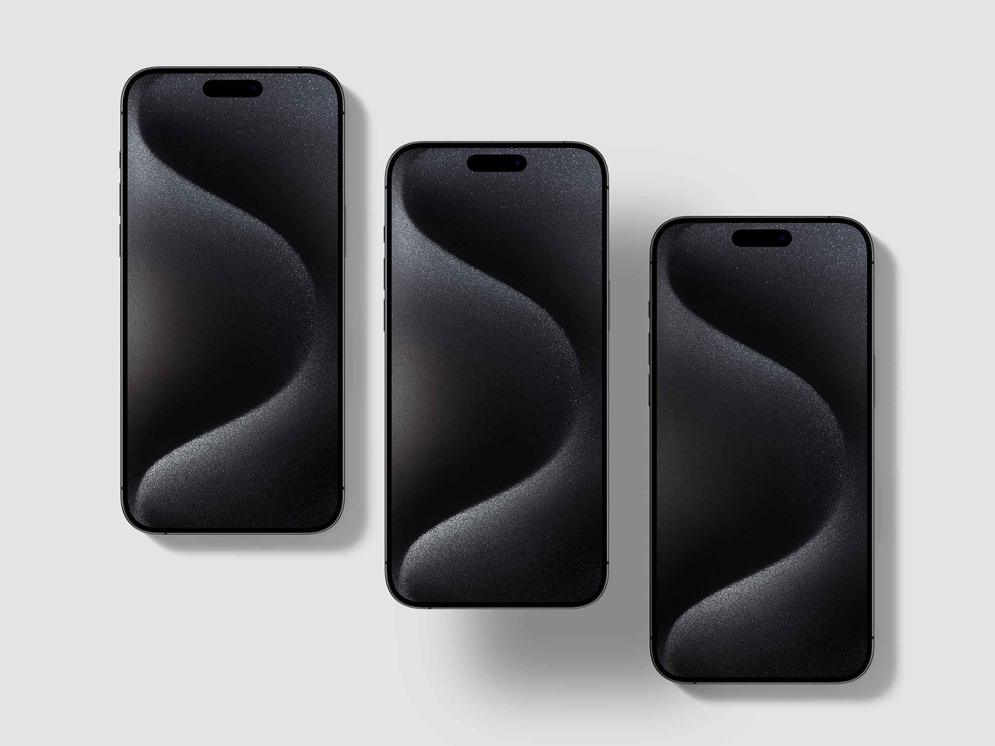 Free iPhone 15 Mockups PSD set