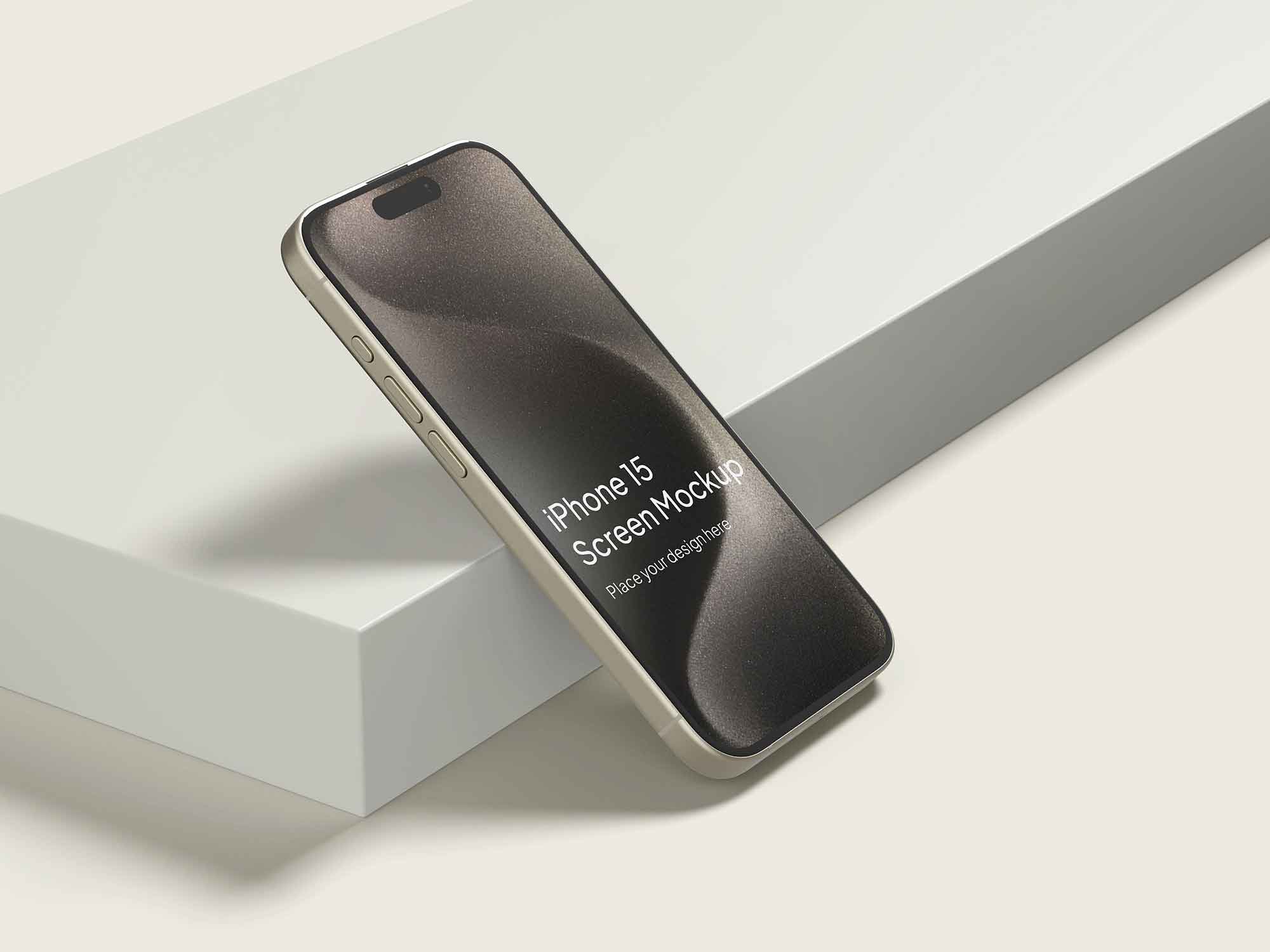 Free iPhone 15 Pro Max Mockup in PSD