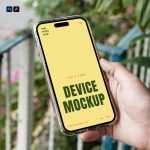 Free iPhone 16 Pro in Hand PSD Mockup