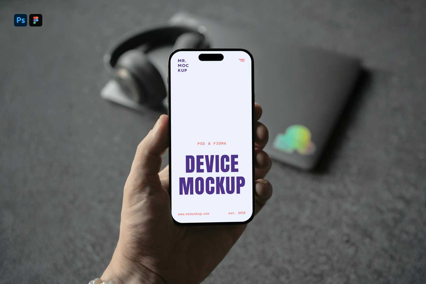 Free iPhone 16 Pro PSD Mockup