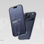 Free iPhone 17 Pro Mockup PSD Blue Color