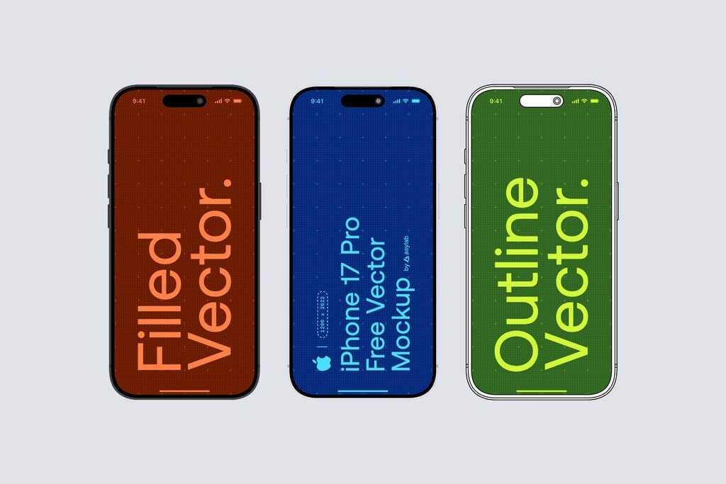 Free iPhone 17 Pro Vector Mockup PSD And FIG Files