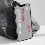 Free iPhone based on Rock Mockup - Free PSD Download Free iPhone based on Rock Mockup