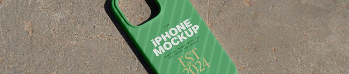 Free iPhone Case on Path PSD Mockup