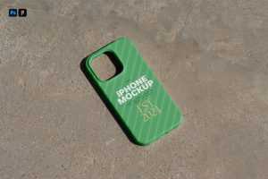 Free iPhone Case on Path PSD Mockup