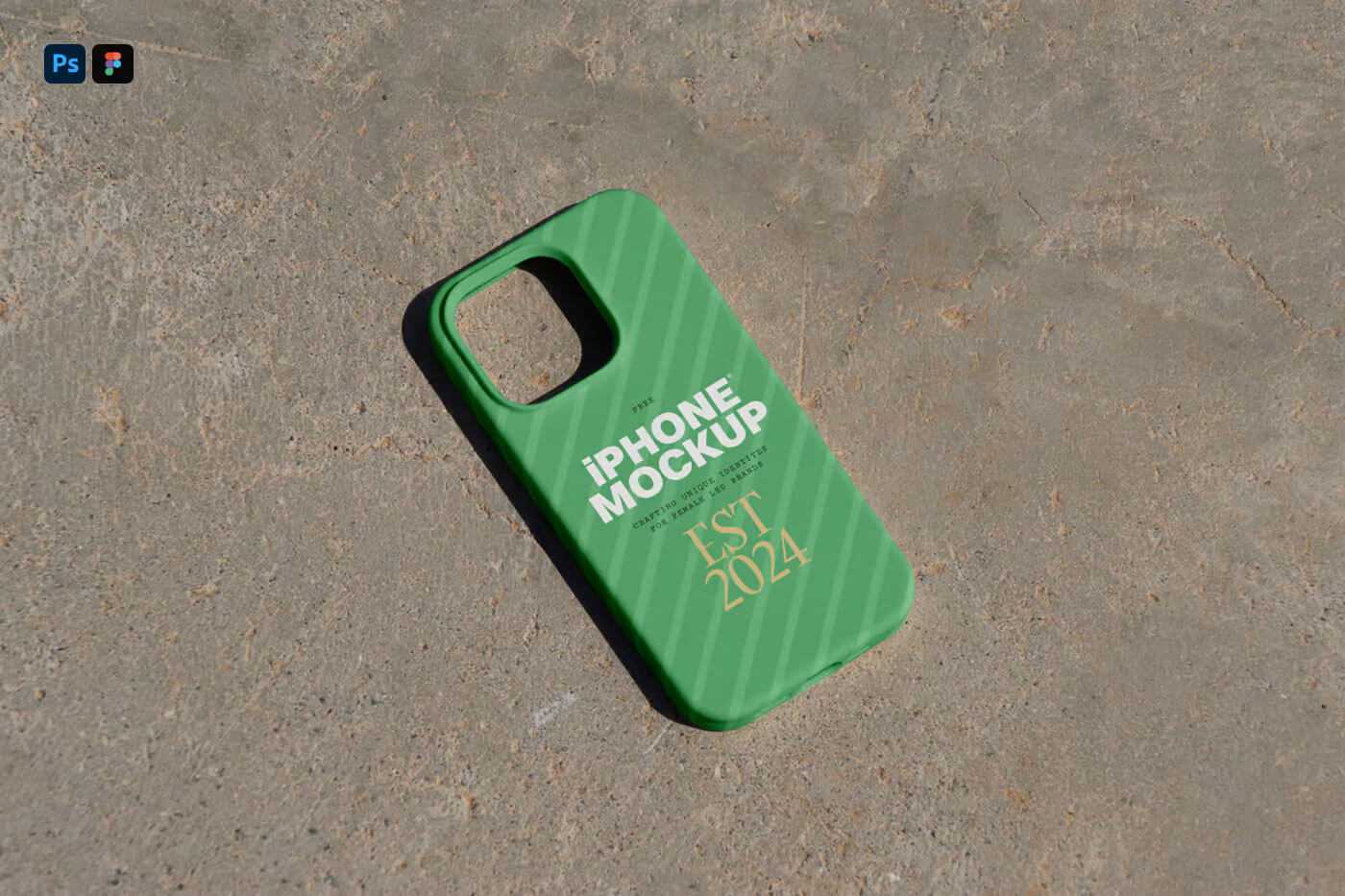 Free iPhone Case on Path PSD Mockup