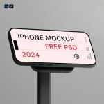 Free iPhone in Charger Mockup