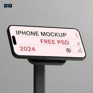 Free iPhone in Charger Mockup