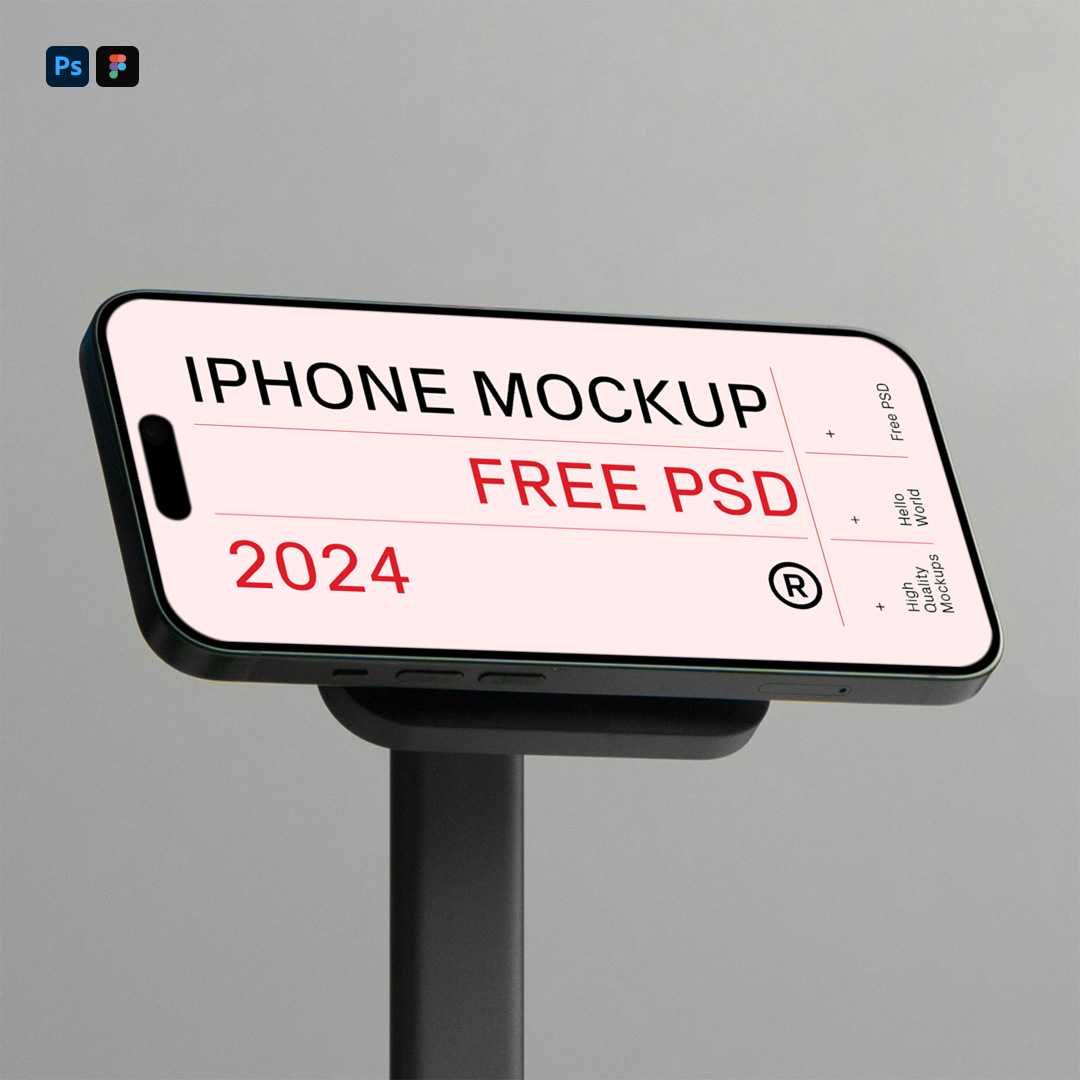 Free iPhone in Charger Mockup
