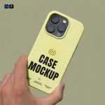 Free iPhone Pro Case in Hand Mockup