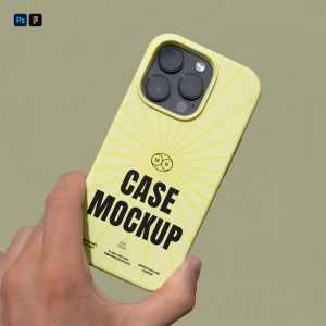 Free iPhone Pro Case in Hand Mockup
