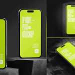 Free iPhone's 15 Pro Mockup on Rock