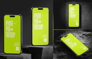 Free iPhone's 15 Pro Mockup on Rock