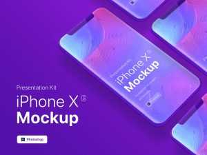 Free iPhone XS Mobile App Showcase Mockup PSD