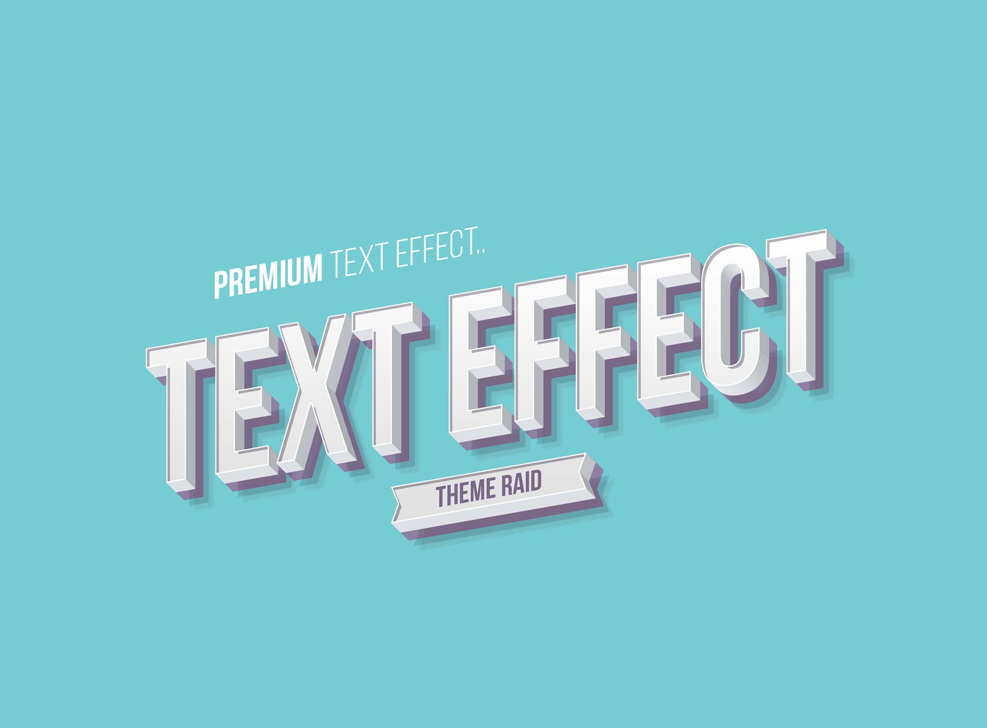 Free Isometric 3D Text Effect PSD