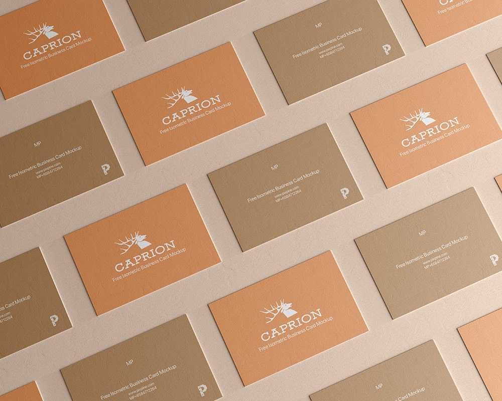 Free Isometric Business Card Mockup PSD
