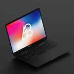 Free Isometric Matte Macbook Pro Mockup Free PSD