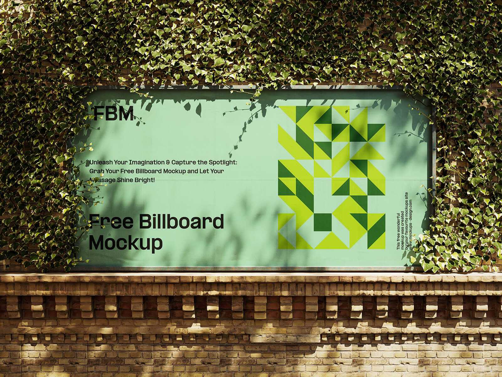 Free Ivy Leaves Covered Billboard Mockups PSD Set