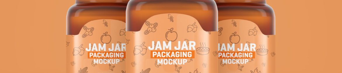 Free Jam Jar Packaging PSD Mockup