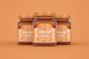 Free Jam Jar Packaging PSD Mockup