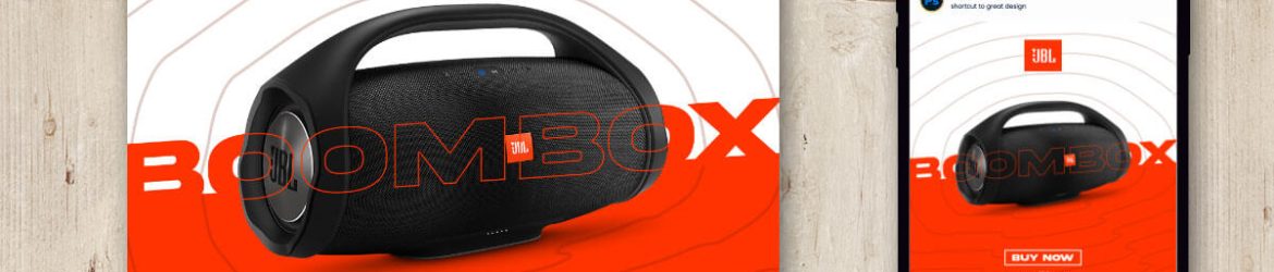 Free JBL BOOMBOX Social Media Post Design PSD Template
