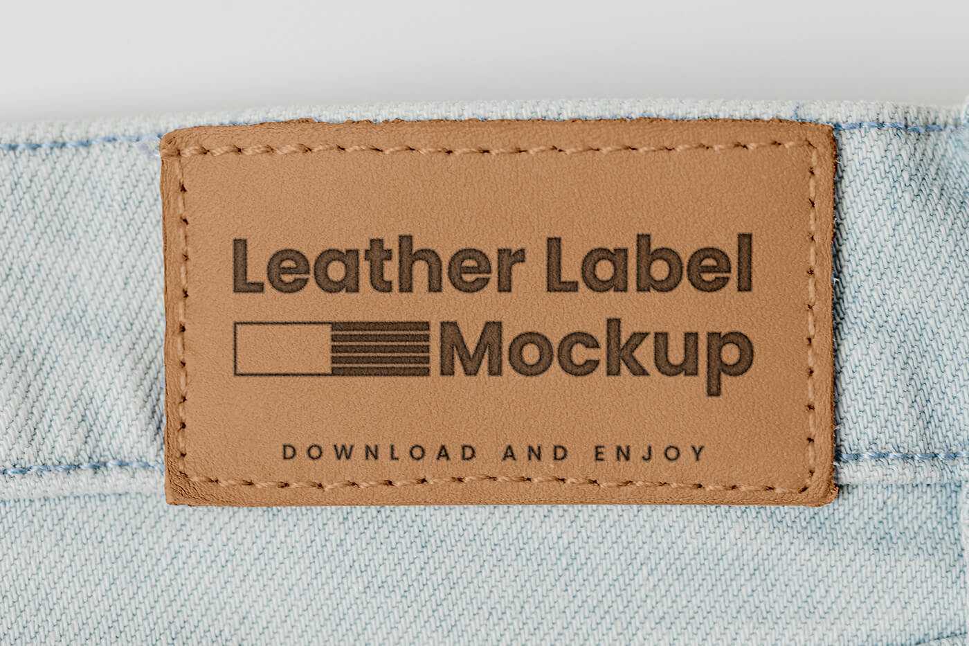 Free Jean Pant Leather Label Mockup