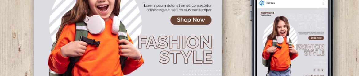 Free Kid's Clothing Store Instagram Post Design PSD Template