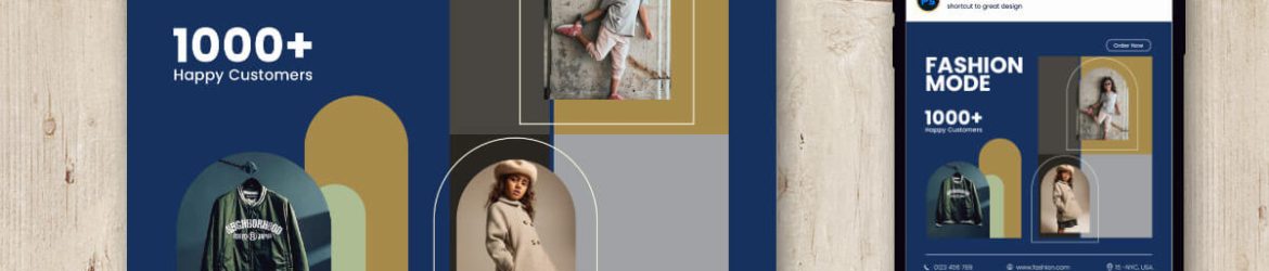 Free Kid’s Fashion Mode Clothing Instagram Post Design PSD Template
