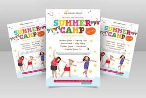Free Kids Summer Camp PSD Flyer for Pre Schools