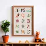 Free Kids Wall Wood Framed Picture, Poster Mockup PSD