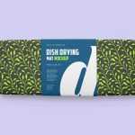 Free Kitchen Dish Drying Mat Label Mockup PSD set