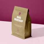 Free Kraft Coffee Bag PSD Mockup