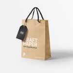 Free Kraft Paper Gift Bag Mockup PSD