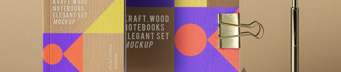 Free Kraft Paper Notebooks Mockup PSD Free Kraft Paper Notebooks Mockup PSD