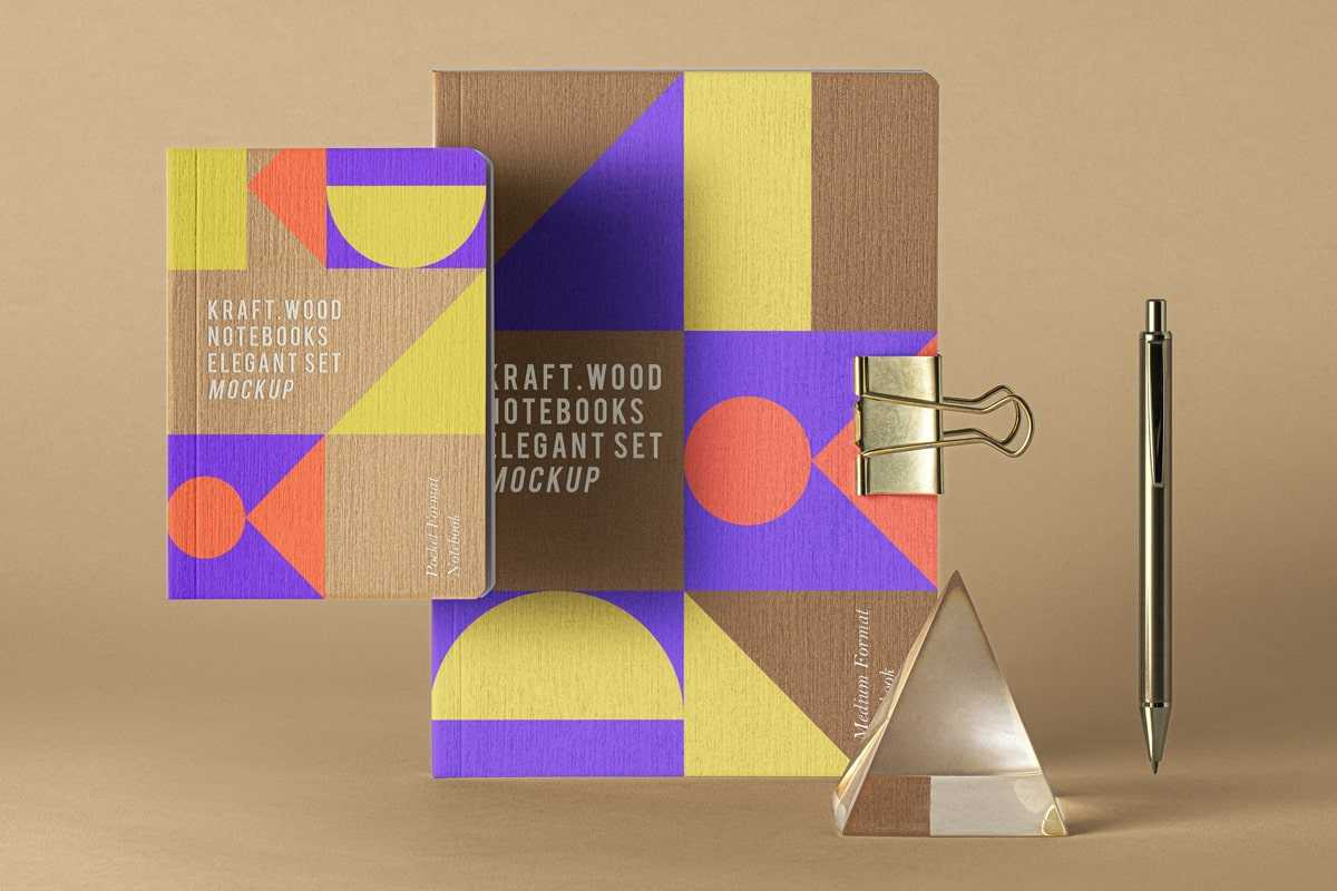 Free Kraft Paper Notebooks Mockup PSD