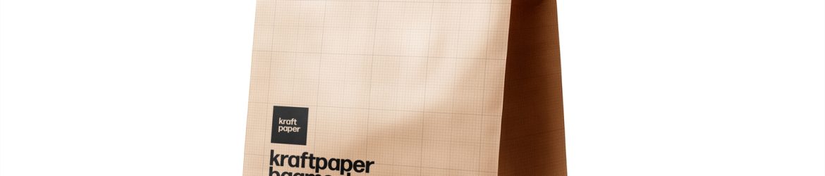 Free Kraft Paper Shopping Bag Mockup with Handles PSD