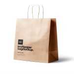 Free Kraft Paper Shopping Bag Mockup with Handles PSD