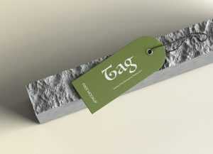 Free Label Tag Mockup on Stone