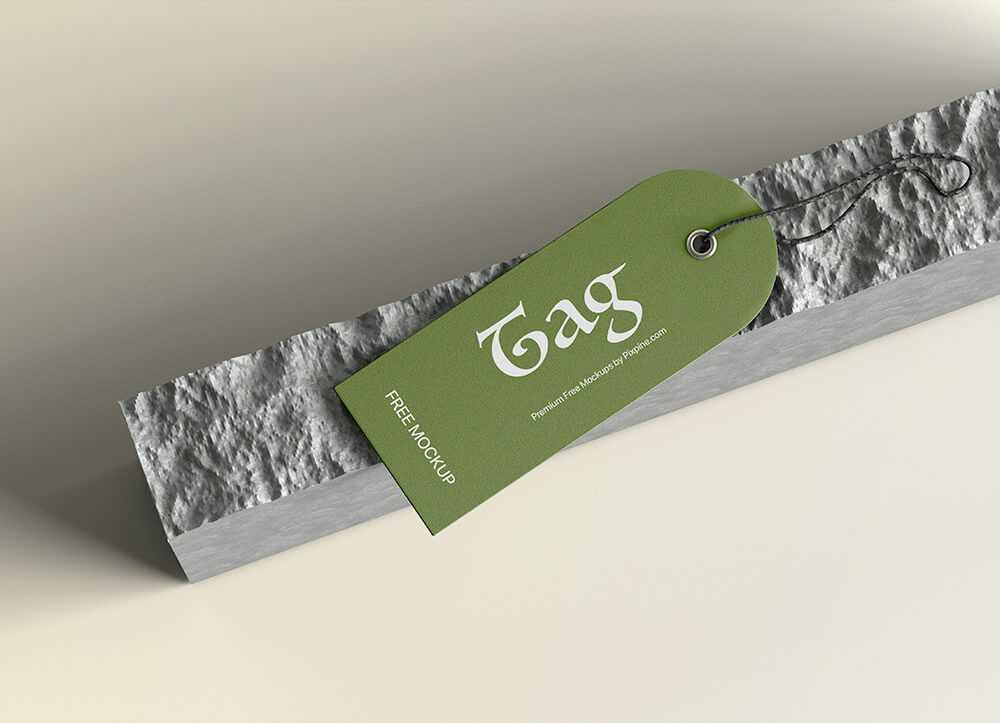 Free Label Tag Mockup on Stone