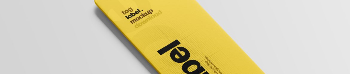 Free Label Tag Mockup Perspective View
