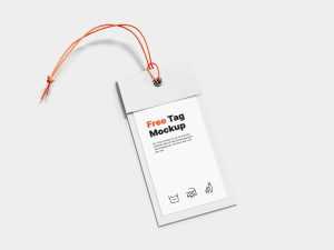 Free Label Tag Mockup Scene PSD