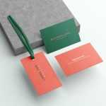 Free Label Tag Mockup with Business Cards Mockup PSD