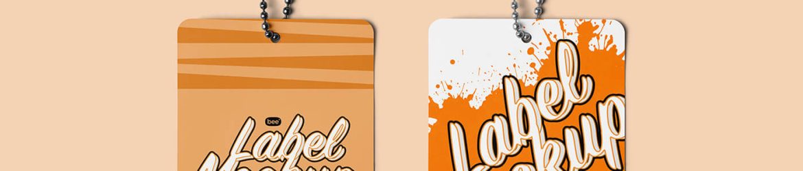 Free Label Tag with Chain Mockups PSD