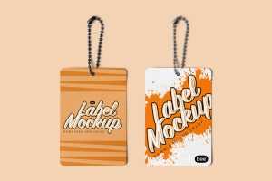 Free Label Tag with Chain Mockups PSD